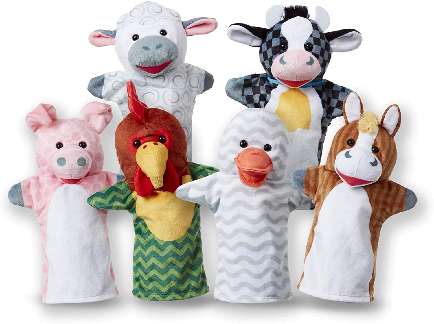 Melissa & Doug Soft & Cuddly Barn Buddies Puppets, 6-Pack