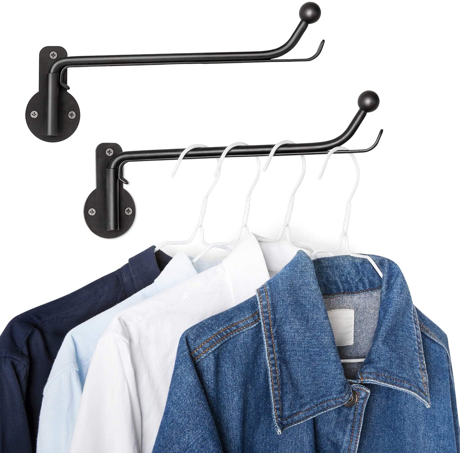 Mkono Rotatable Mounted Clothes Hanger Laundry Room Accessory