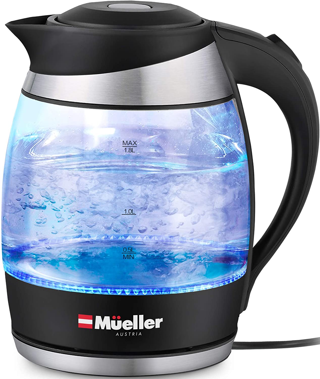 Mueller Austria M99S Clear Auto-Off Electric Kettle For Coffee