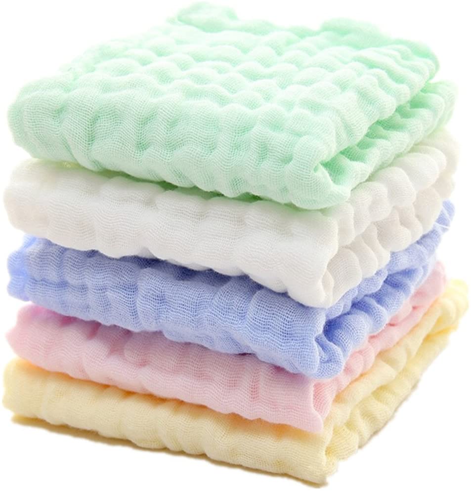 MUKIN Chemical Free Muslin Washcloths, 5-Pack