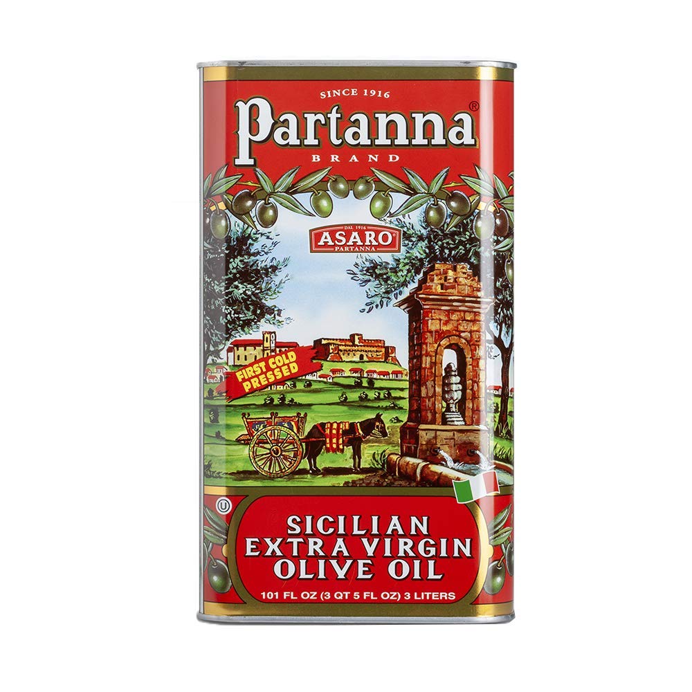 Partanna Pizzicante Extra Virgin Olive Oil Tin, 101-Ounce