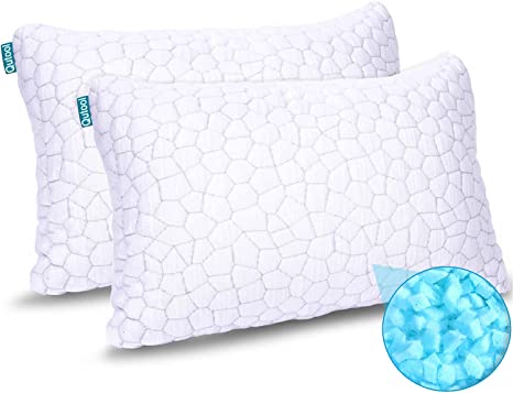 Qutool Skin-Friendly Foam Pillows Sleep Restoration, 2-Pack