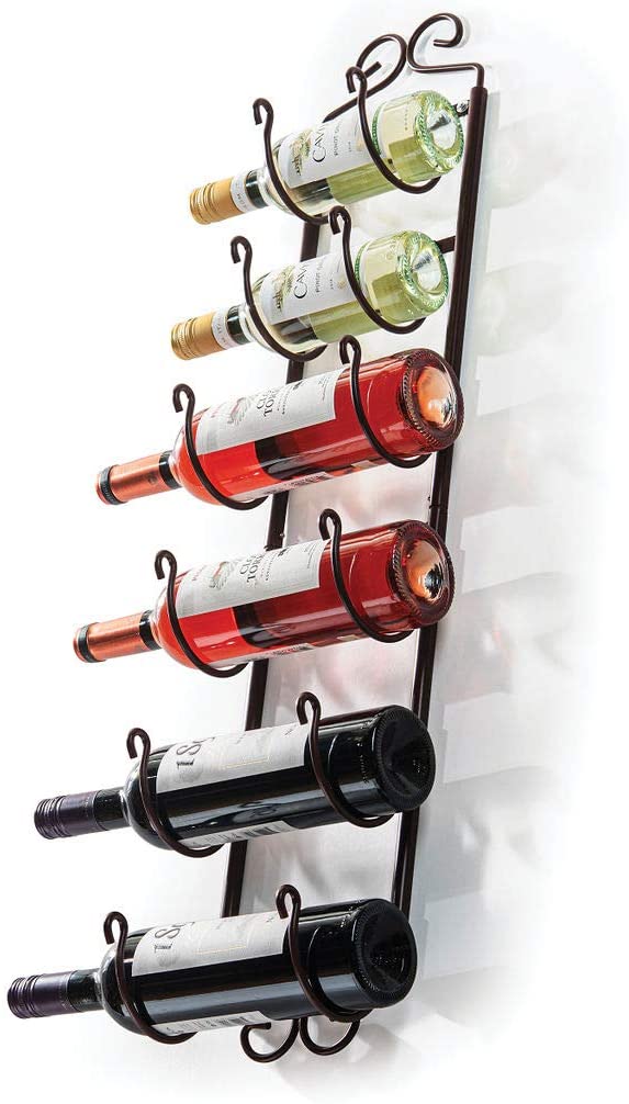 Saganizer Anti-Rust Wall Mounted Wine Rack, 6-Bottle