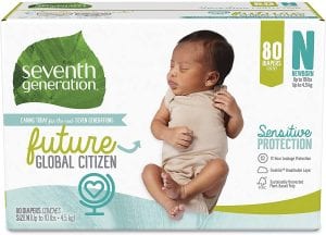 Seventh Generation Cotton Sensitive Skin Diapers, 80-Count