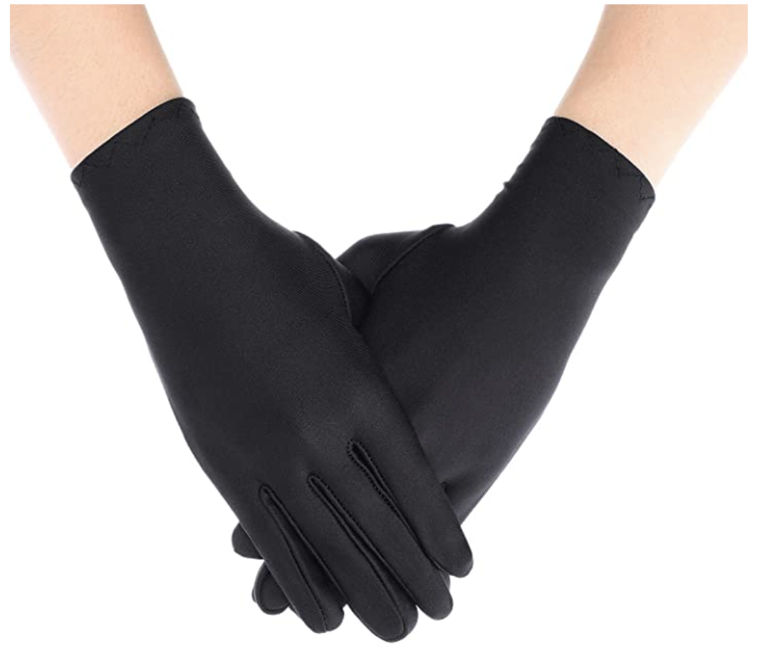Sumind Ultra Soft Black Satin Gloves Set, 8.6-Inch