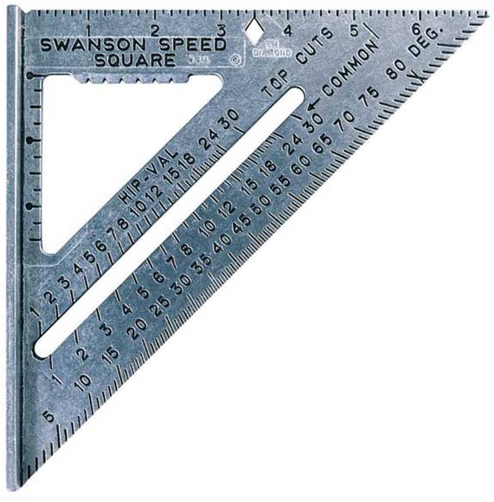 Swanson Tool S0101 Pocket-Sized Carpentry Speed Square, 7-Inch