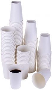 TashiBox 12-Ounce White Paper Coffee Cups, 120-Pack