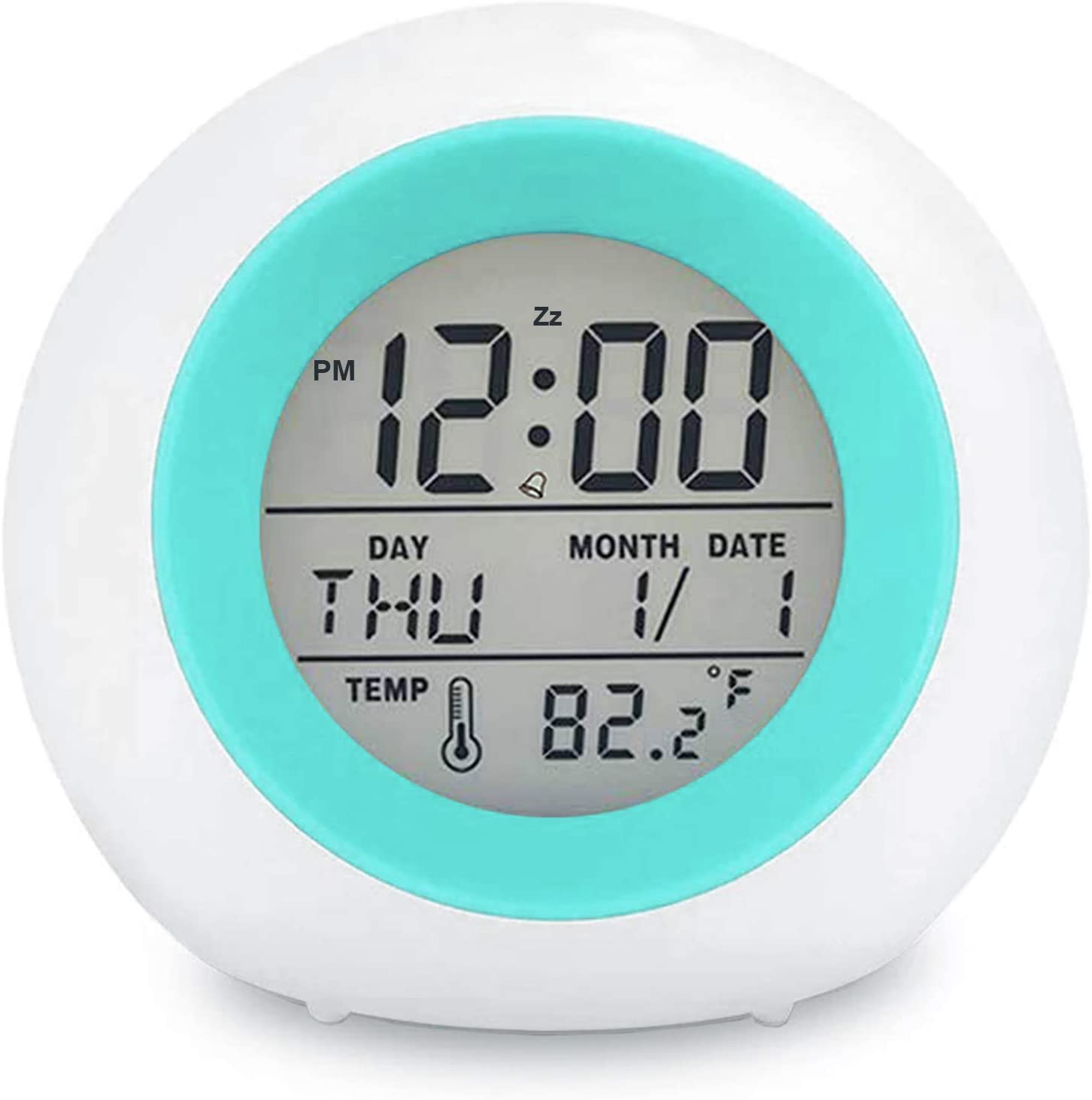 TooTa Temperature Detect 7-Color Kid Alarm Clock