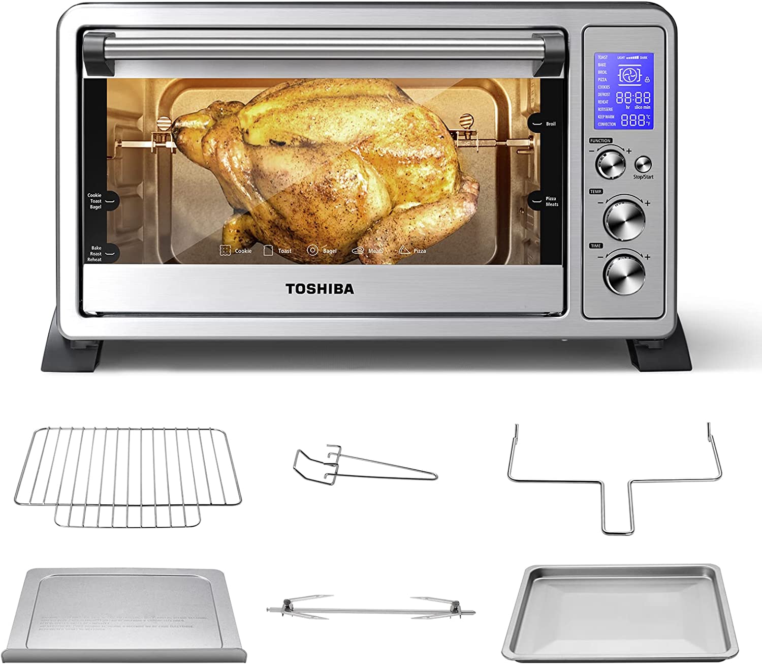 Toshiba AC25CEW-BS Extra Large Interior Convection Toaster Oven