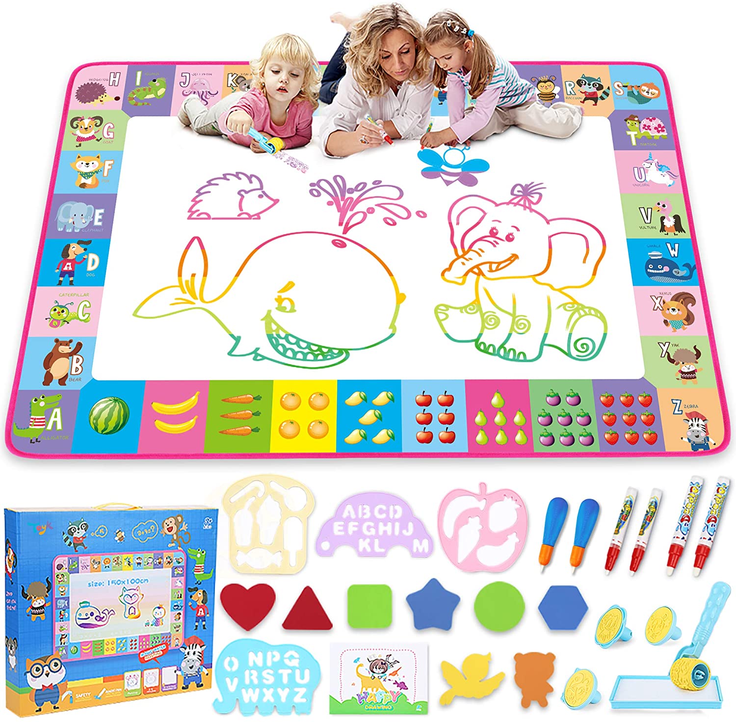 Toyk Water Doodling Mat Gift For 3-Year-Old Girls