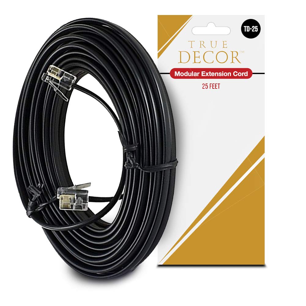 True Decor Male-to-Male Telephone Extension Cord, 25-Foot