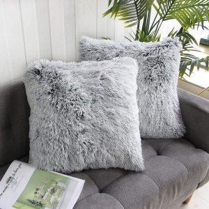 Uhomy Grey Ombre Throw Pillow Covers, 2-Pack