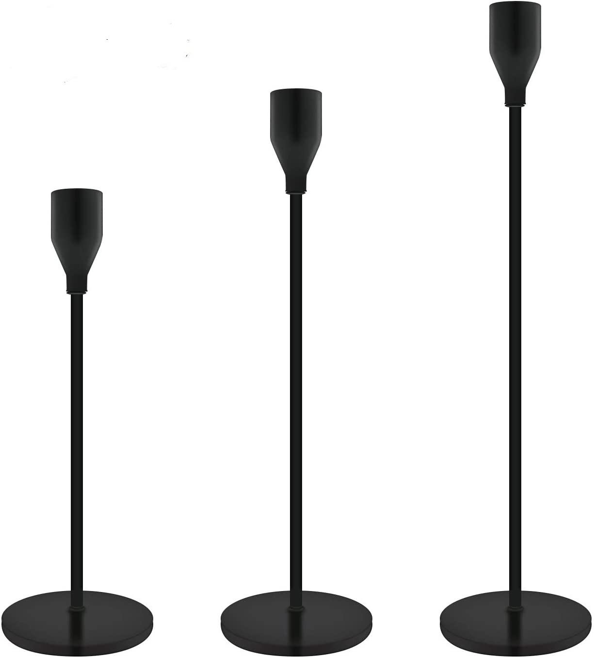 Urban Deco Metal Taper Candle Candlestick Holder, 3-Pack