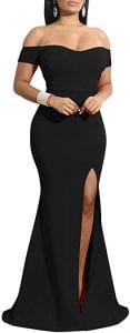 YMDUCH Sexy Floor-Length Black Formal Gown