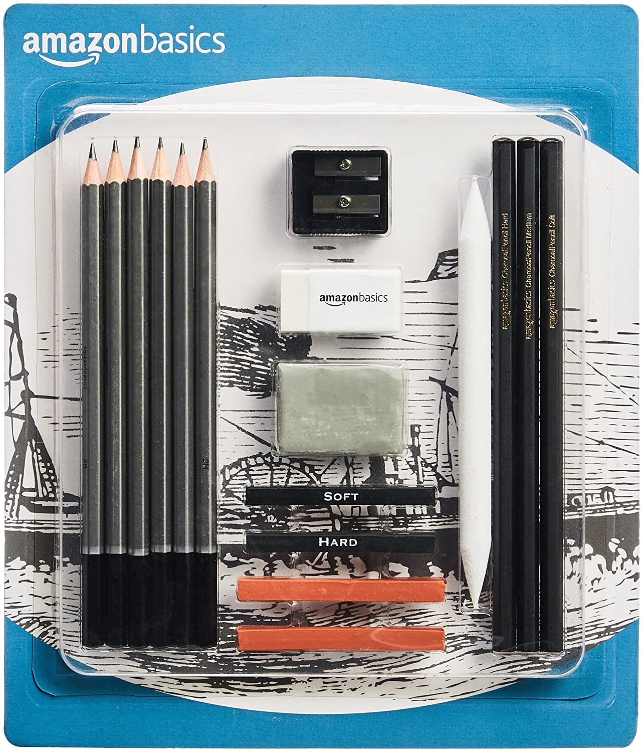 Amazon Basics 17-Piece Sketching Pencil Set