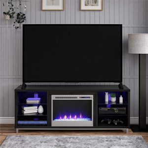 Ameriwood Home Lumina Wood Fireplace TV Stand For Home