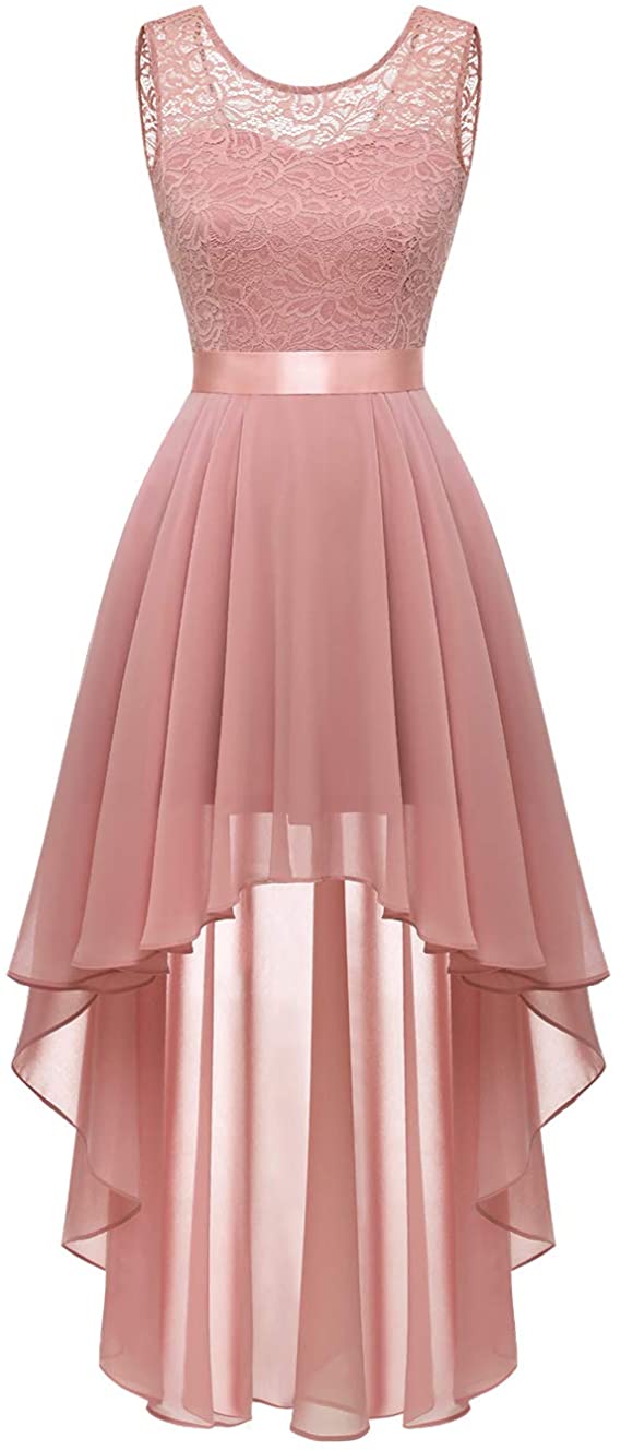 BeryLove Chiffon & Lace Bridesmaid Dress For Women
