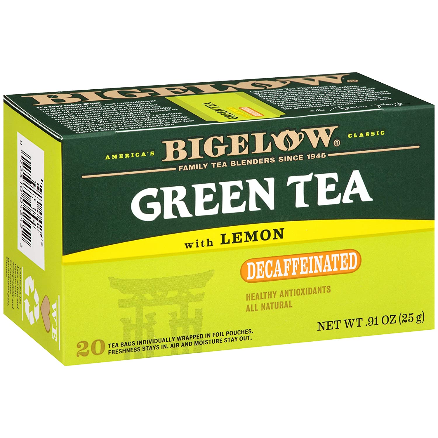Bigelow Tea Individually Wrapped Caffeine-Free Green Tea, 120-Count