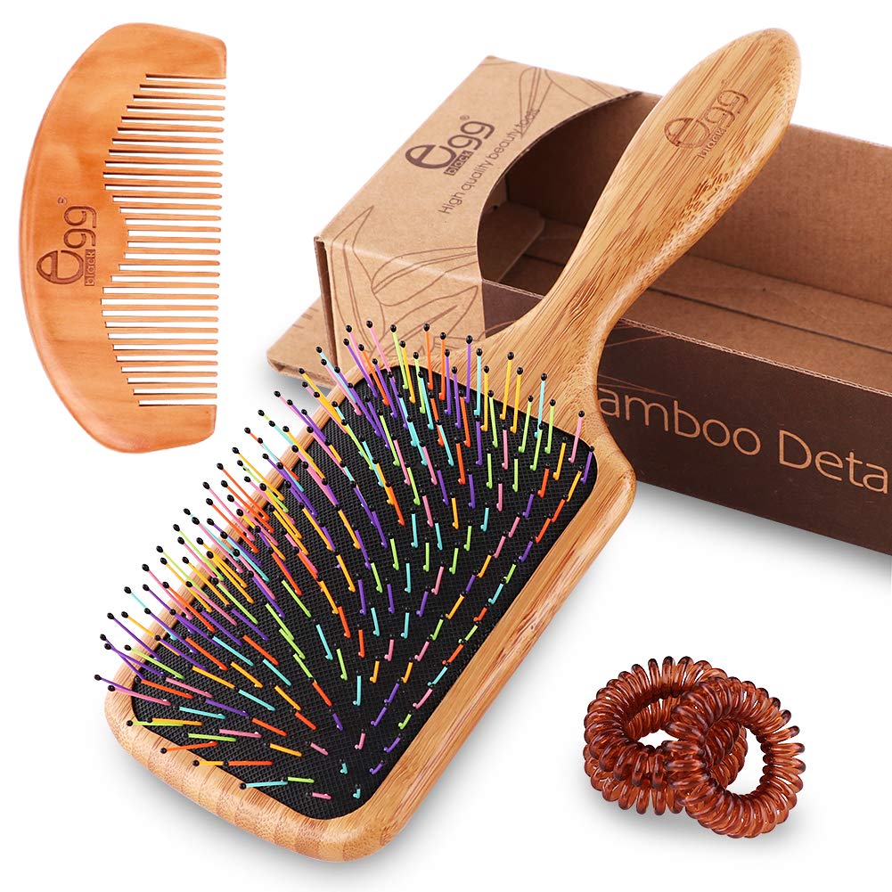 BLACK EGG Bamboo Detangling Paddle Hair Brush