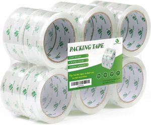 BOMEI PACK No-Bubble Surface Carton Sealing Tape, 12-Pack