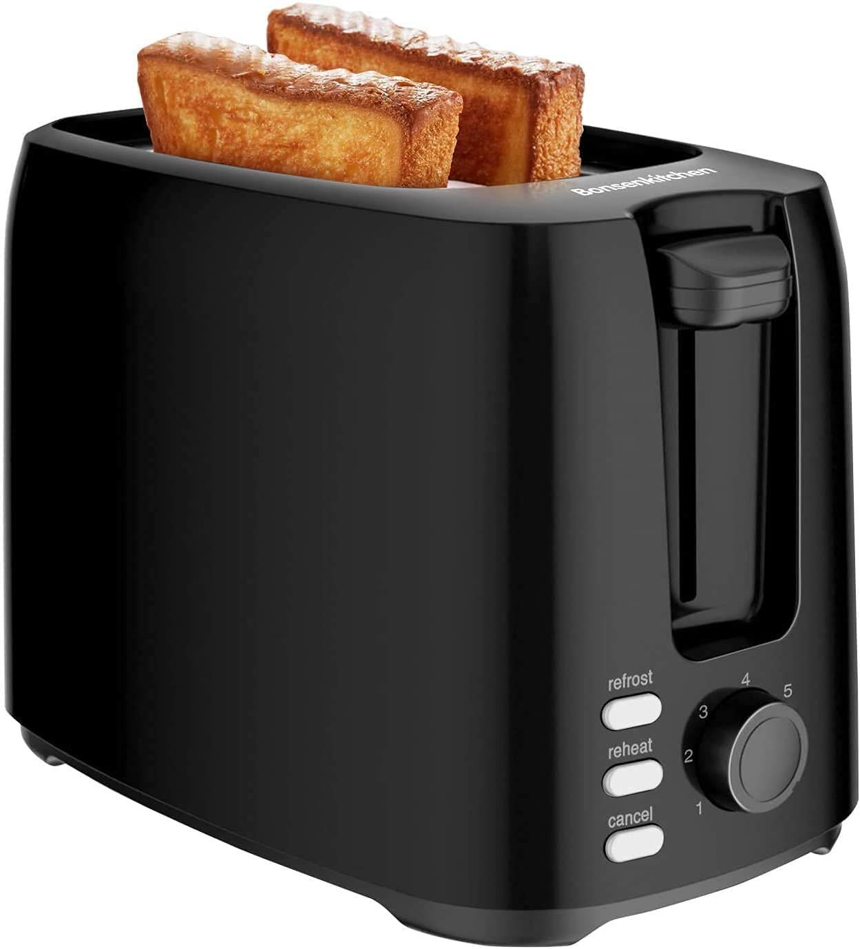 Bonsenkitchen Wide-Slot Multi-Function Pop-Up Toaster, 2-Slice