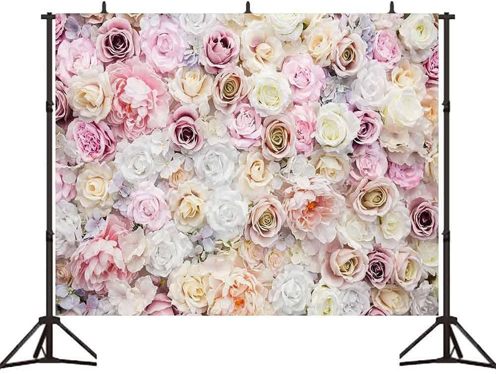 BT Rose Floral Photo Backdrop, 7-Foot x 5-Foot