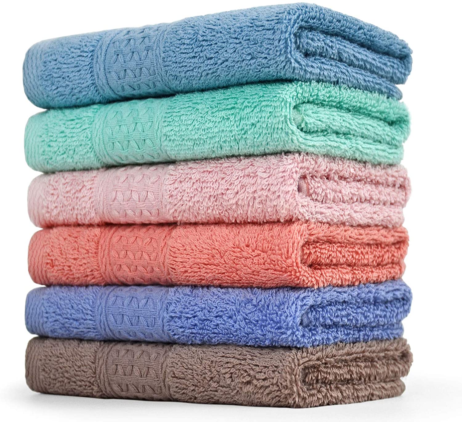 Cleanbear High-Absorbancy Cotton Washcloth, 6-Pack