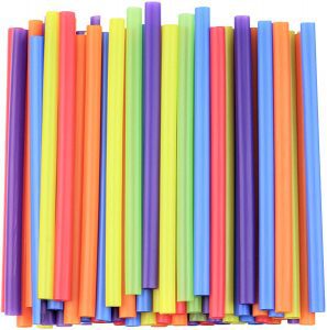 Comfy Package Assorted Color Plastic Straws, 100-Count