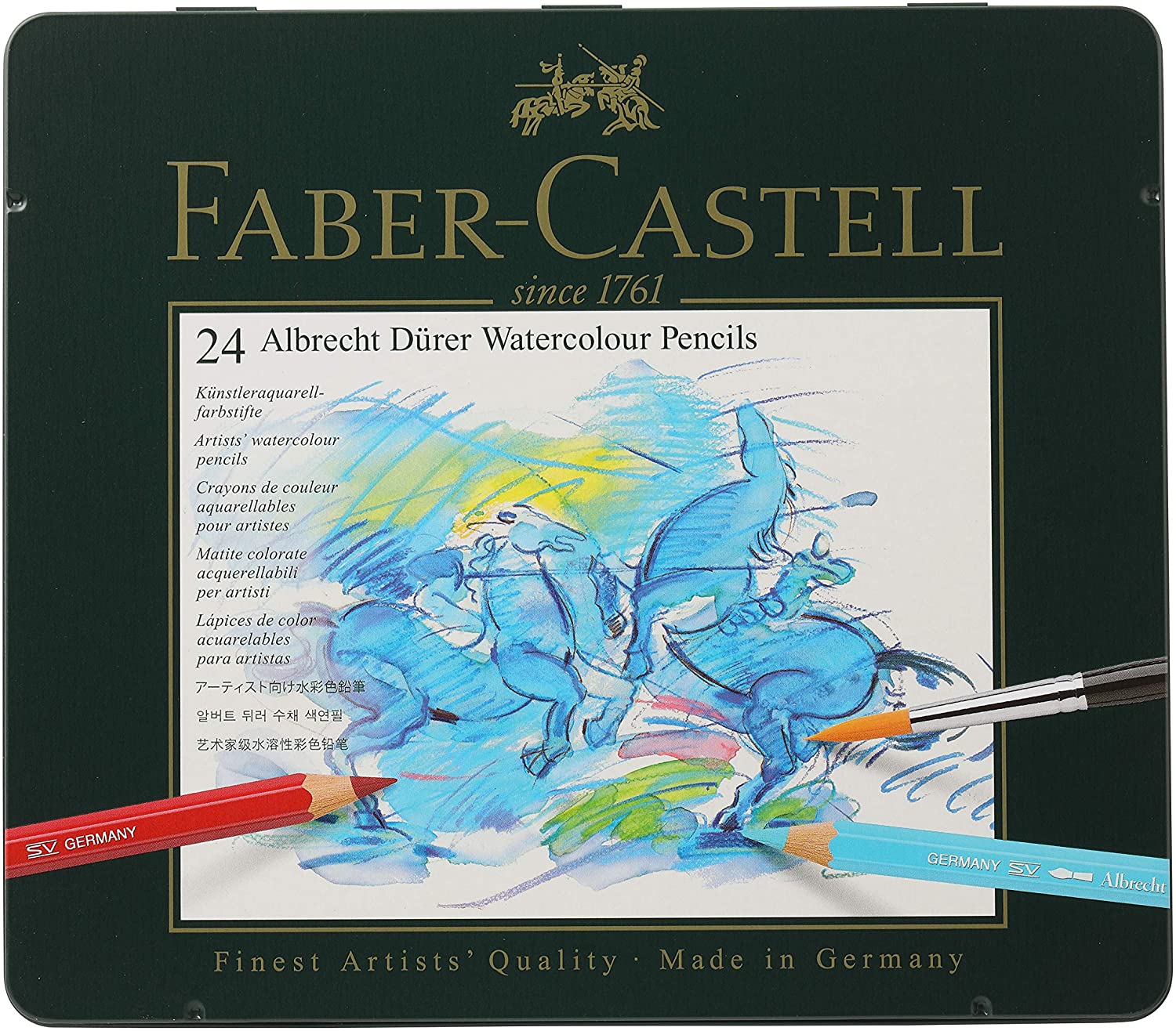 Faber-Castell Assorted Color Watercolor Pencils, 24-Count