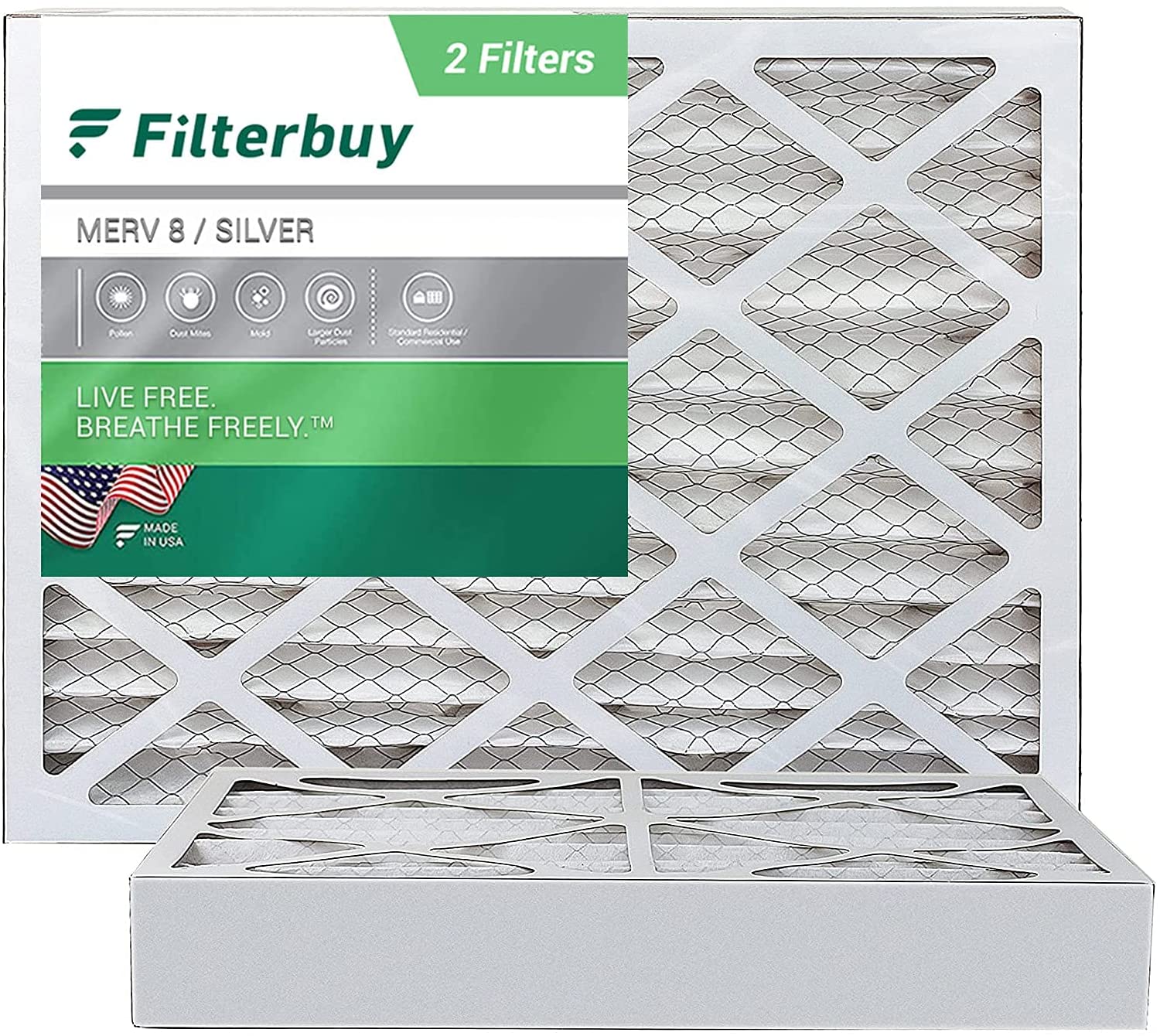 FilterBuy Standard Residential 20x25x4-Inch Furnace Filters, 2-Pack