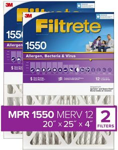 Filtrete Money Saving 20x25x4-Inch Furnace Filters, 2-Pack