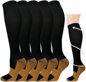 Hi Clasmix Blood Flow Knee High Compression Socks For Men, 6-Pack