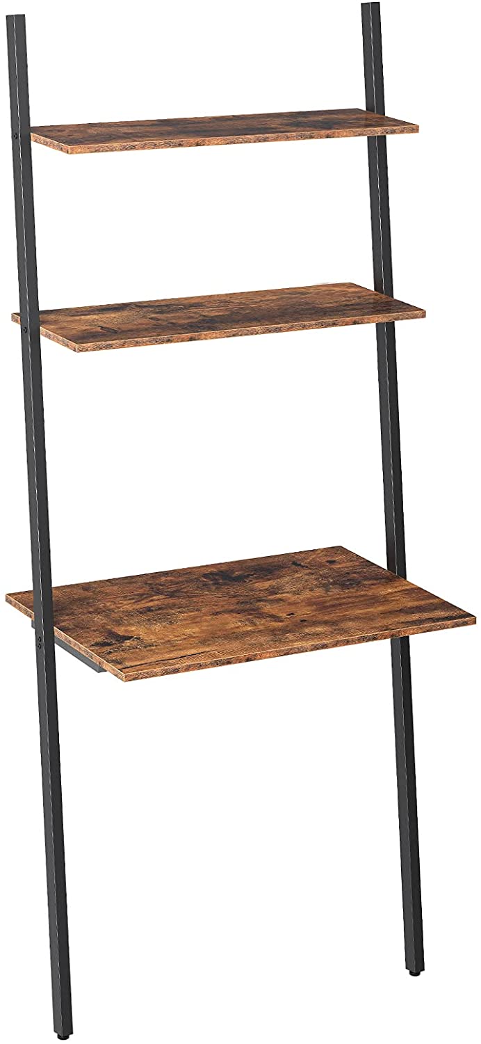 HOOBRO Industrial Bookshelf Leaning/Ladder Desk