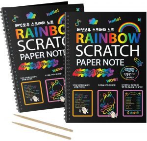 I&Art Rainbow Scratch Art Notebook, 2-Pack