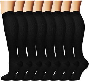 Iseasoo Odor-Free Knee High Compression Socks For Men, 8-Pack