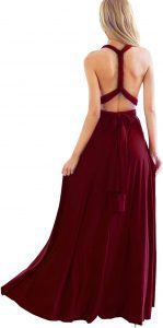 IWEMEK Floor-Length Convertible Bridesmaid Dress For Women