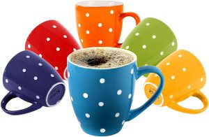 Klikel 16-Ounce Ceramic Coffee Mug Set, 6-Piece