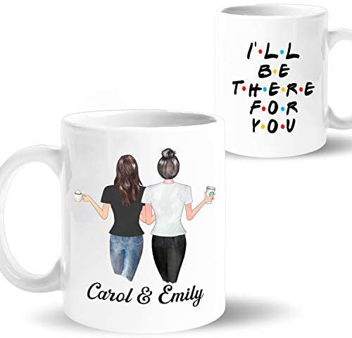Mercandi 11-Ounce Customized “There For You” Best Friend Coffee Mug