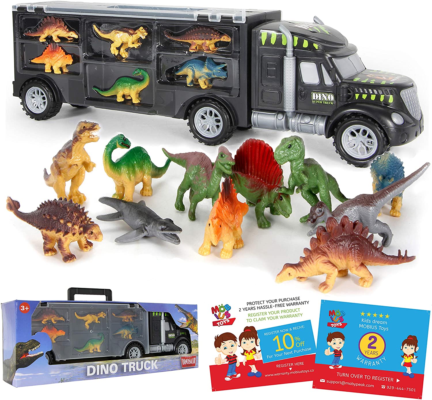MOBIUS Dinosaur Toy Dino Transporter Truck