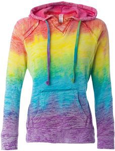 MV Sport Pullover Rainbow Tie Dye Hoodie For Women