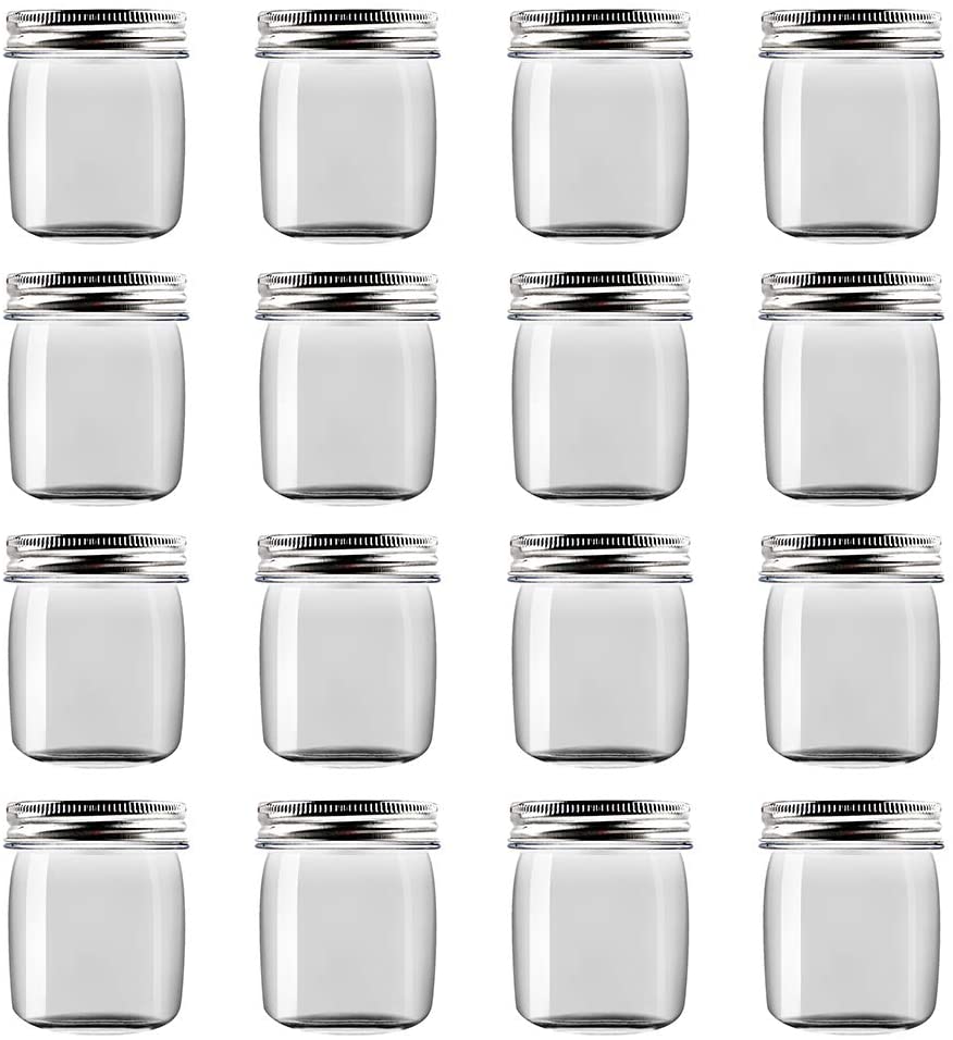 novelinks Impact Resistant Pantry Plastic Mason Jars, 16-Pack