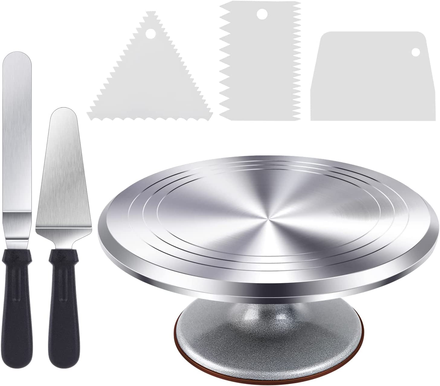 Ohuhu Stainless Steel Turntable Cake Decorating Stand