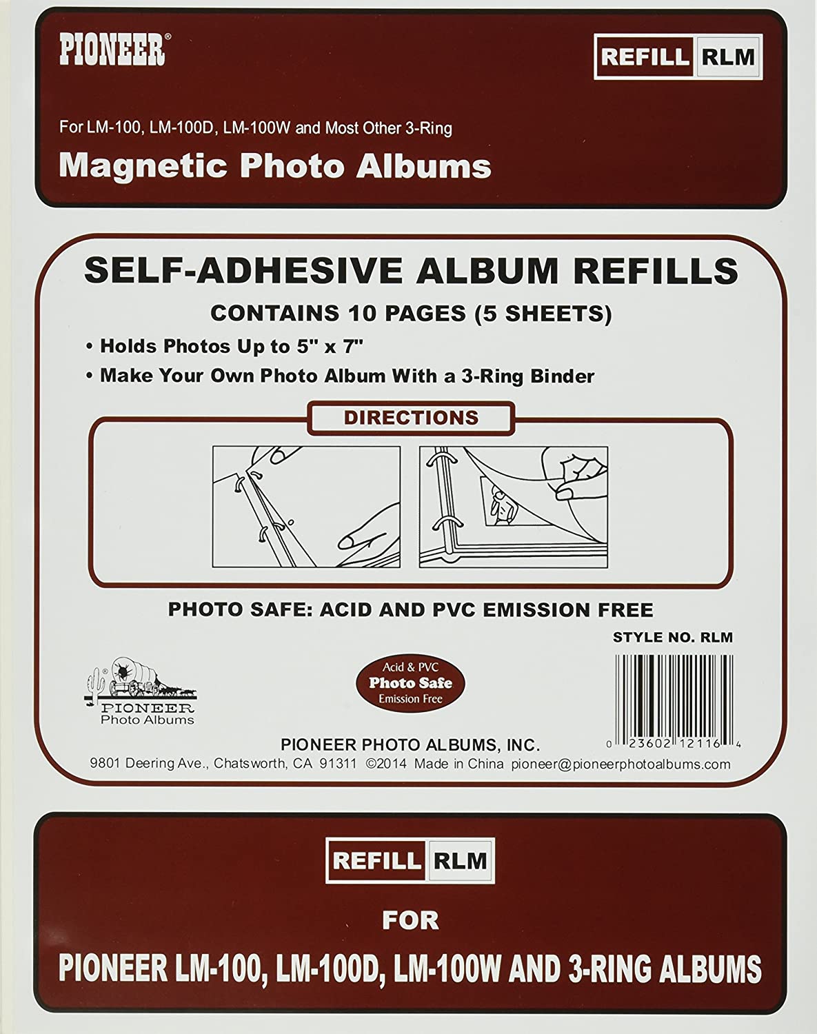 Pioneer Photo Albums Self-Adhesive 8.25 x 10.5-Inch Album Refills, 5-Pack