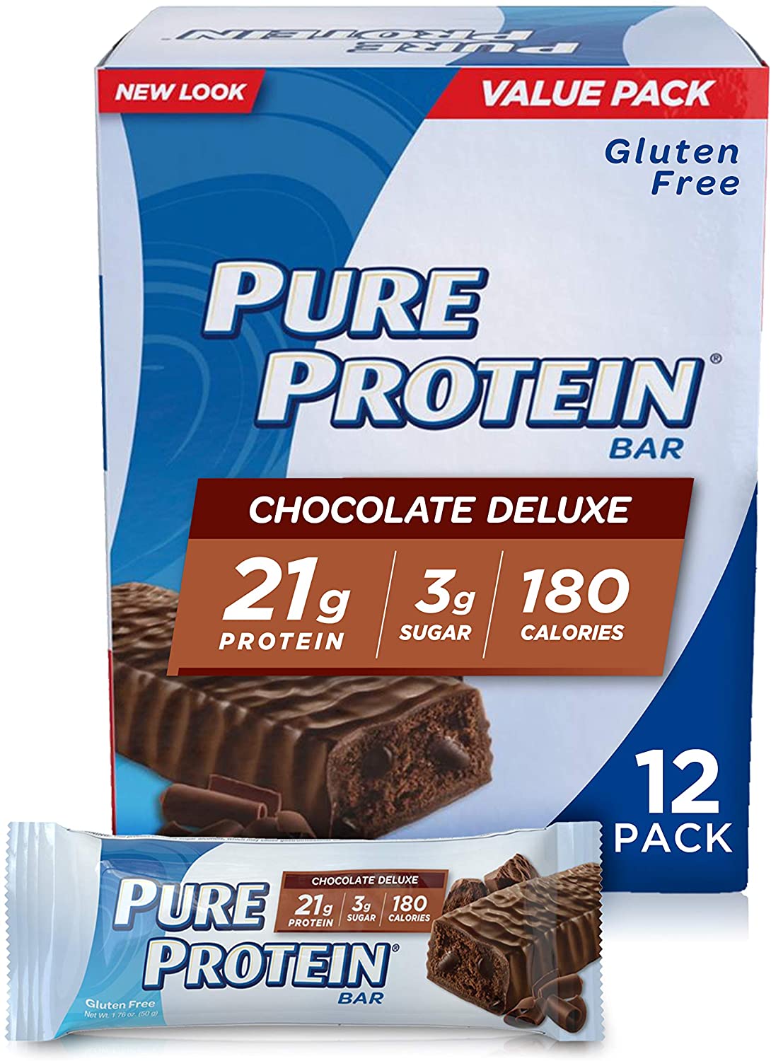 Pure Protein Gluten Free 21g Protein Bar, 12-Count
