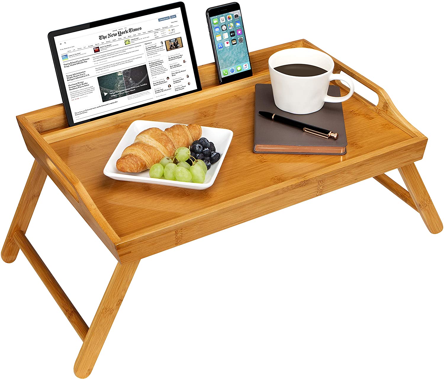 Rossie Home Multipurpose Bamboo Tray For Bed