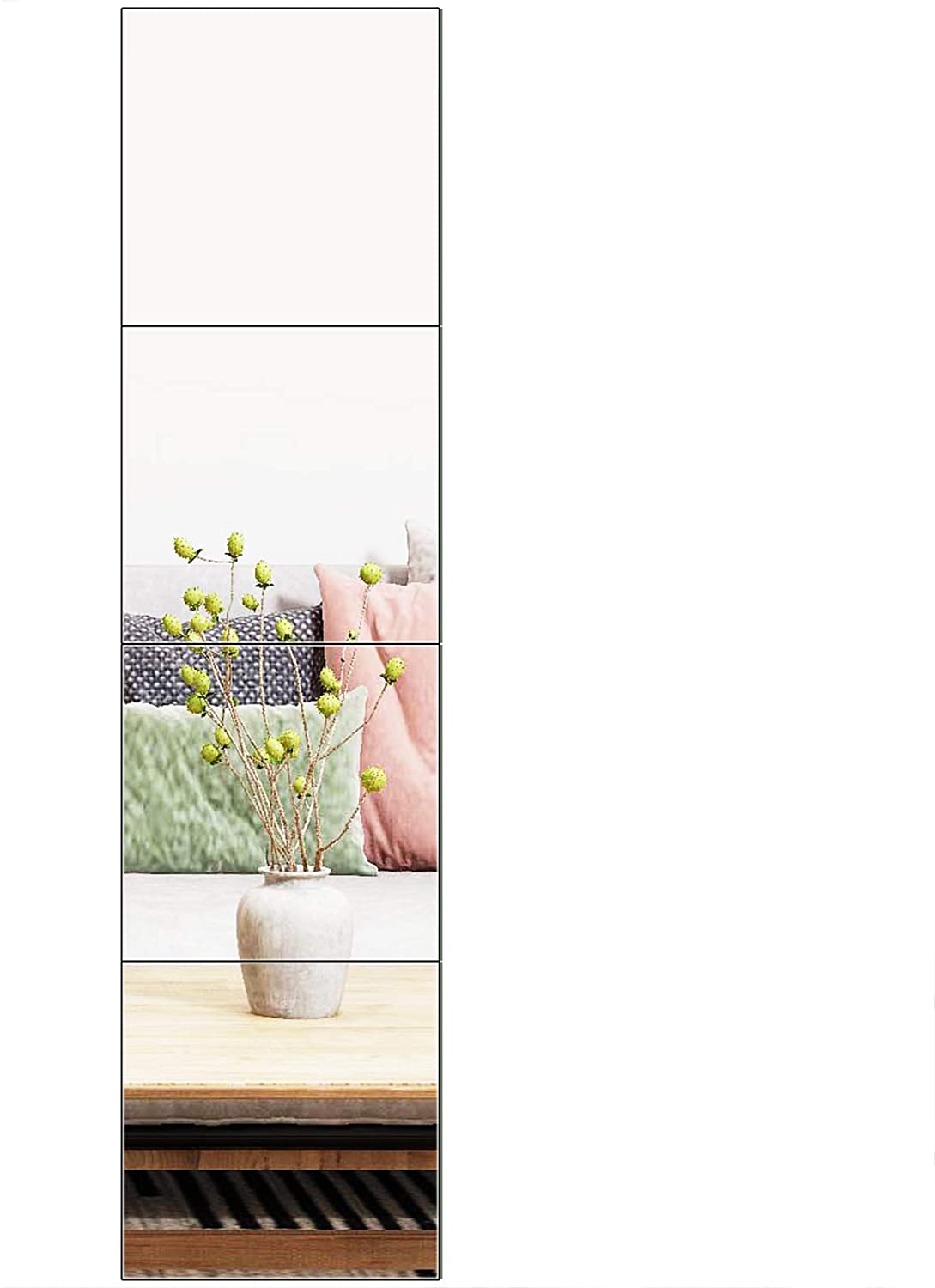 Ruomeng DIY Tiled Full-Length Mirror, 4-Piece