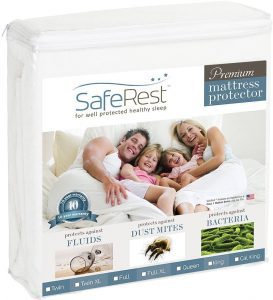SafeRest Cotton Terry Hypoallergenic Waterproof Mattress Protector