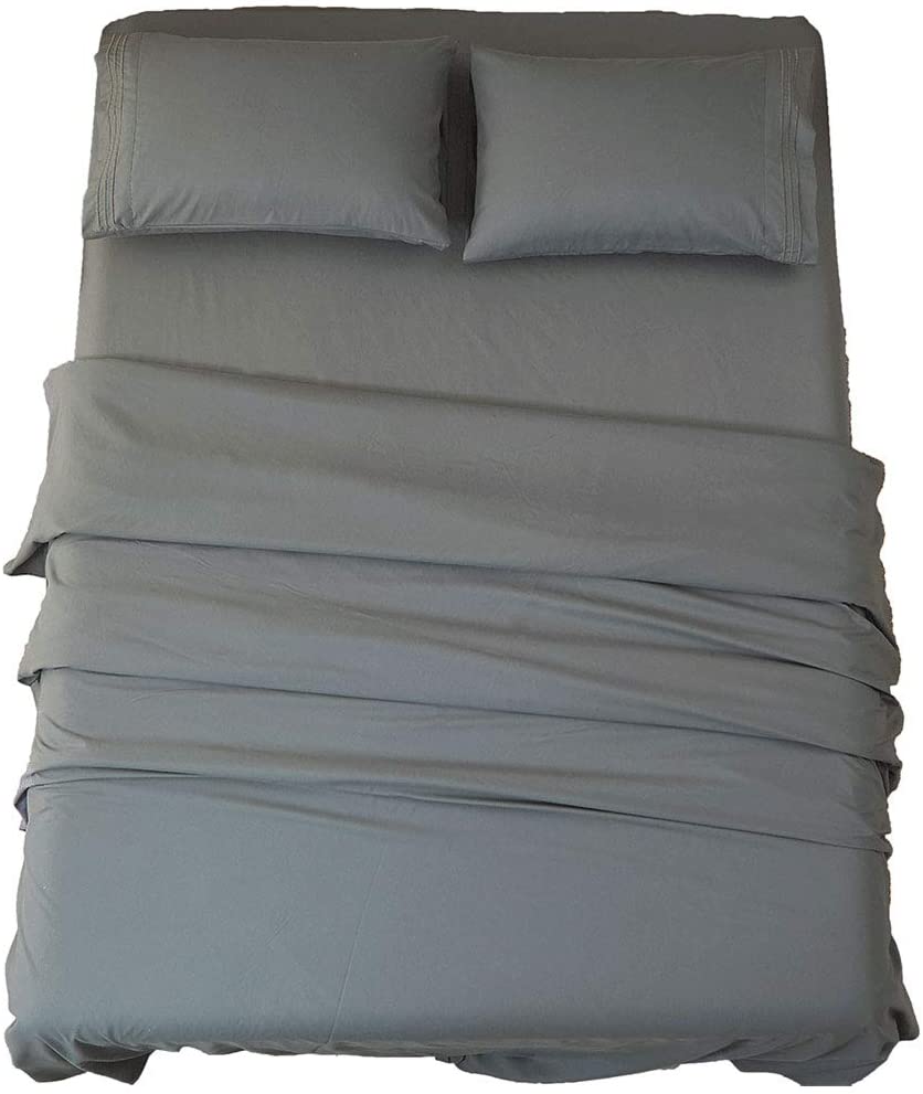 SONORO KATE Microfiber Fleece Bed Sheets, 4-Piece Set