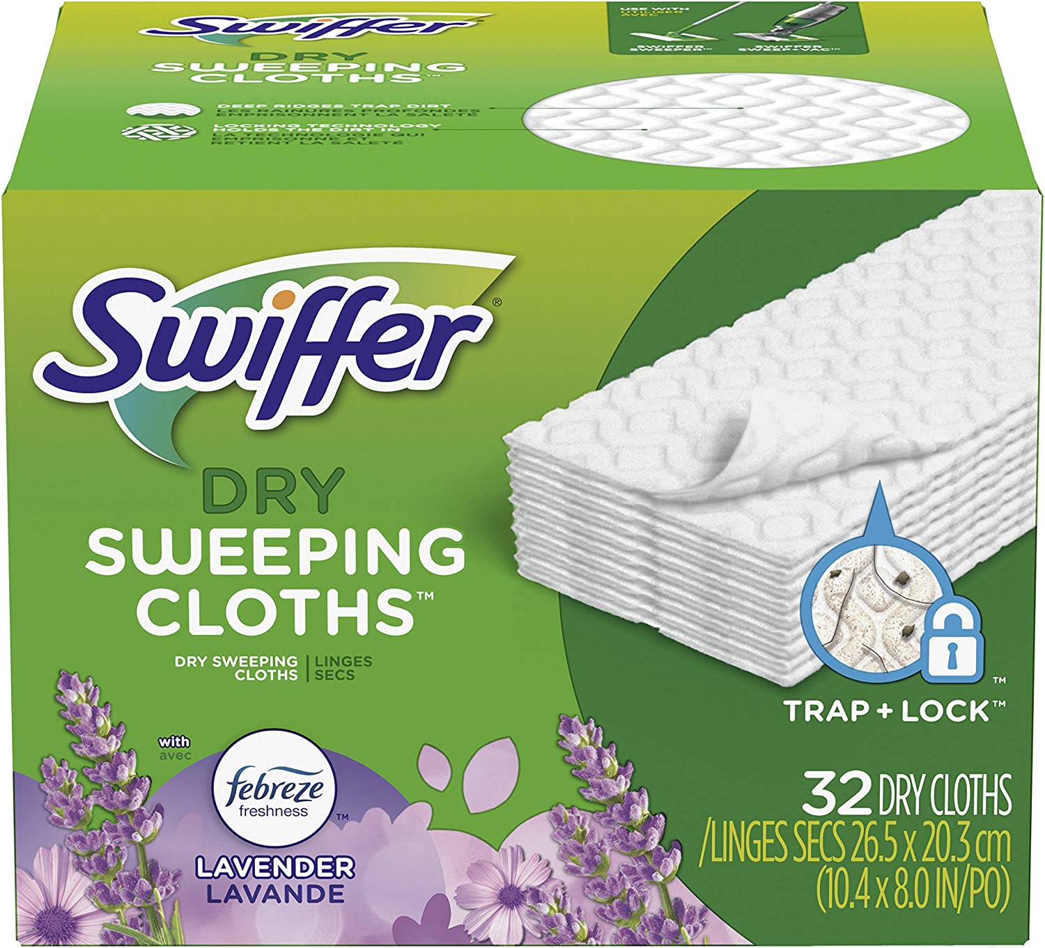 Swiffer Febreze Lavender Dry Pad For Sweeping Refills, 32-Count