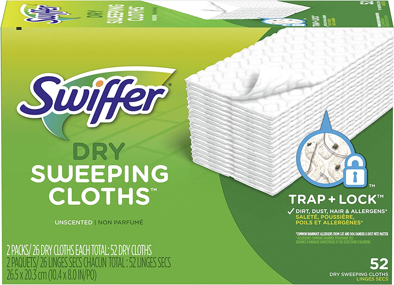Swiffer Unscented Dry Cloth Sweeping Refills, 52-Count